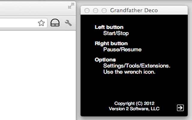 Grandfather Deco Mezzora Timer  from Chrome web store to be run with OffiDocs Chromium online