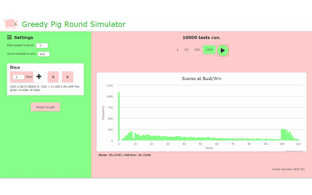 Greedy Pig Round Simulator  from Chrome web store to be run with OffiDocs Chromium online