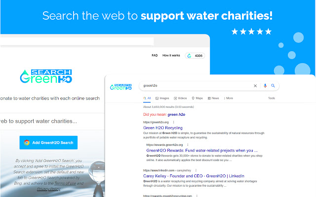 GreenH2O Search TEST  from Chrome web store to be run with OffiDocs Chromium online