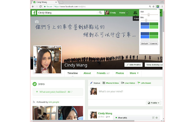 GreenifyFacebook  from Chrome web store to be run with OffiDocs Chromium online