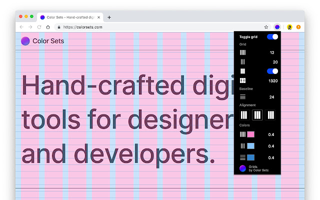 Grids by Color Sets  from Chrome web store to be run with OffiDocs Chromium online