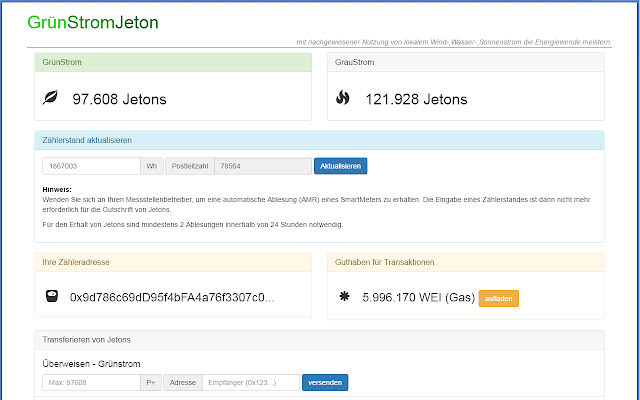 GrünStromJeton de la boutique en ligne Chrome sera exécuté avec OffiDocs Chromium en ligne