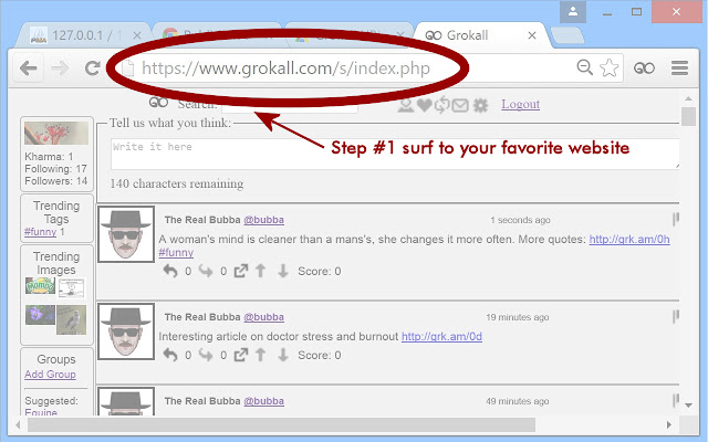 Grokall URL Shortener  from Chrome web store to be run with OffiDocs Chromium online