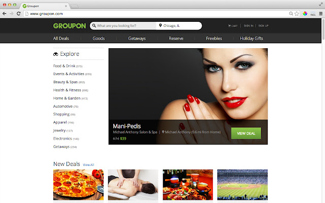 Groupon  from Chrome web store to be run with OffiDocs Chromium online