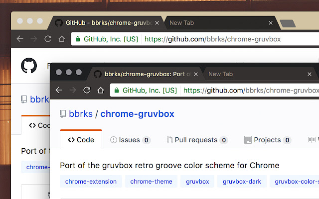 gruvbox theme  from Chrome web store to be run with OffiDocs Chromium online