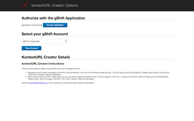 gShift kontextURL Creator  from Chrome web store to be run with OffiDocs Chromium online