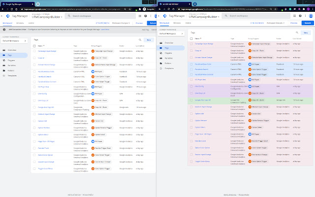 GTM Folder Color Coding  from Chrome web store to be run with OffiDocs Chromium online