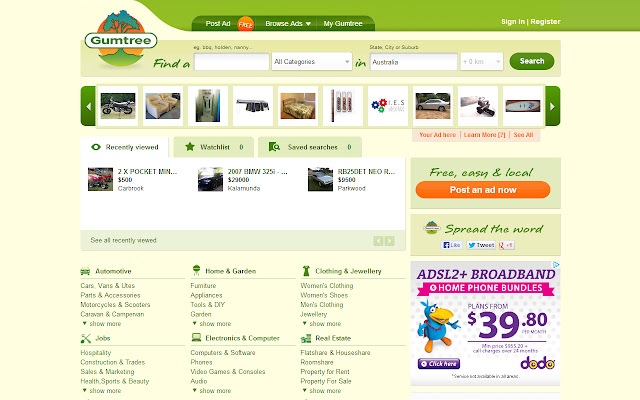 Gumtree AU  from Chrome web store to be run with OffiDocs Chromium online