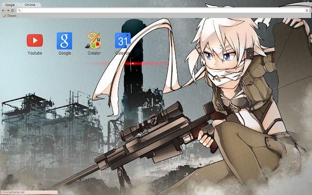 Gun Gale Online: Sinon Sniper theme 1366x768  from Chrome web store to be run with OffiDocs Chromium online