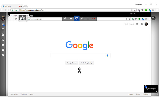 GunTube Hangout Desktop Sharing  from Chrome web store to be run with OffiDocs Chromium online