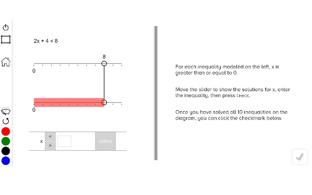 Guzinta Math: Linear Inequalities  from Chrome web store to be run with OffiDocs Chromium online