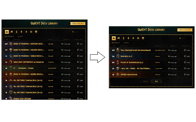 Gwent Deckfilter  from Chrome web store to be run with OffiDocs Chromium online