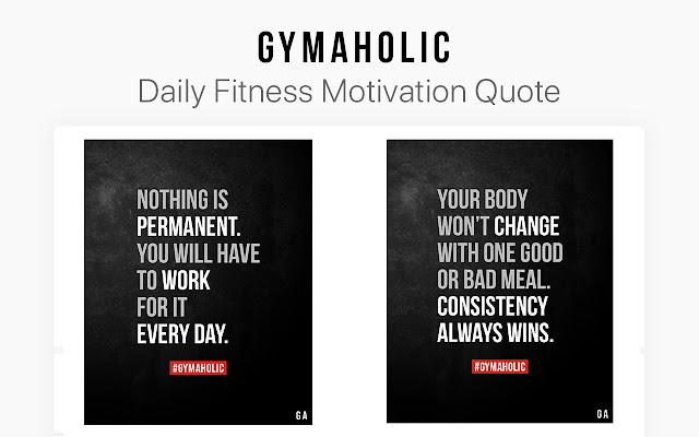 Gymaholic: Fitness Workout Motivation Quotes  from Chrome web store to be run with OffiDocs Chromium online