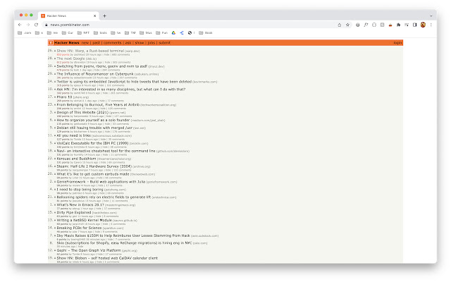 Hacker News Color  from Chrome web store to be run with OffiDocs Chromium online