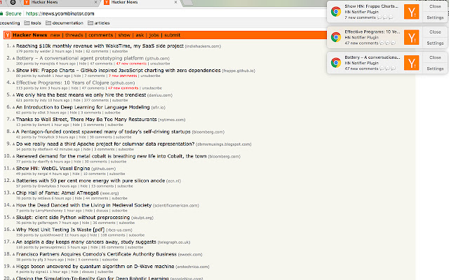 Hacker News Comments Notifier Plugin  from Chrome web store to be run with OffiDocs Chromium online