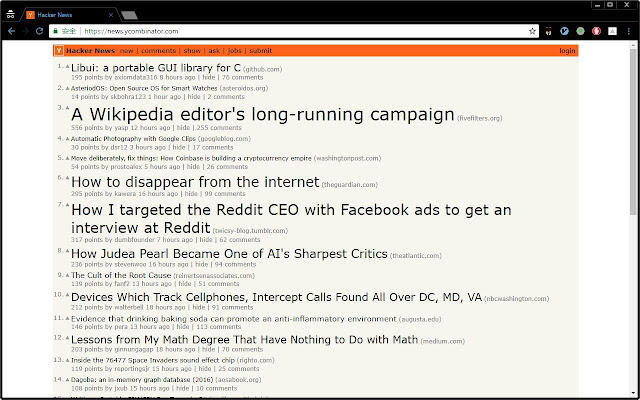 Hacker News Sizer  from Chrome web store to be run with OffiDocs Chromium online