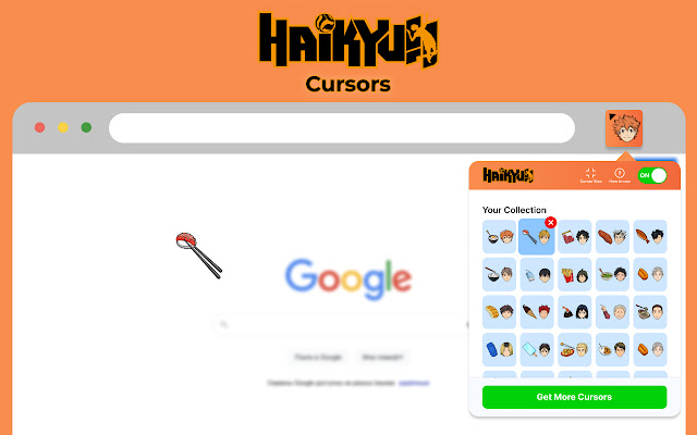 Haikyuu Anime Cursors  from Chrome web store to be run with OffiDocs Chromium online