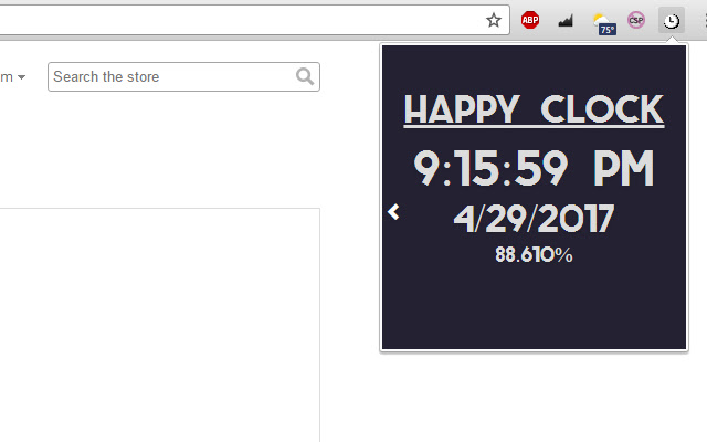 Happy Clock  from Chrome web store to be run with OffiDocs Chromium online