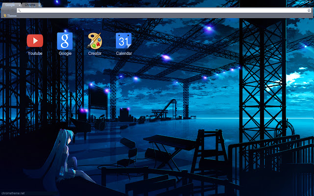 Hatsune Miku: Night stage theme 1280x720  from Chrome web store to be run with OffiDocs Chromium online