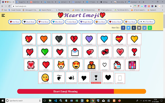 Heart Emoji  from Chrome web store to be run with OffiDocs Chromium online