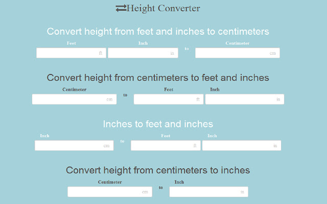 Height Converter  from Chrome web store to be run with OffiDocs Chromium online