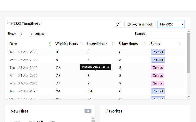 HERO Timesheet  from Chrome web store to be run with OffiDocs Chromium online