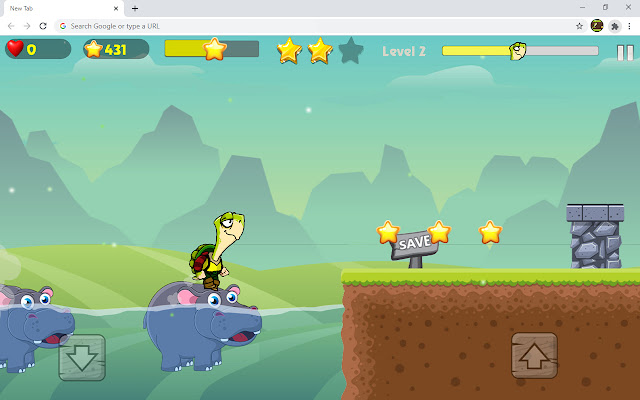 Hero Turtle Platform Game  from Chrome web store to be run with OffiDocs Chromium online