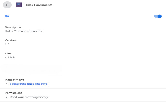 HideYTComments  from Chrome web store to be run with OffiDocs Chromium online