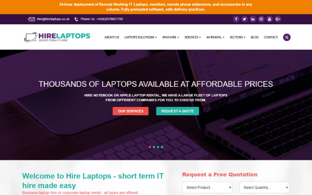 Hire Laptops UK  from Chrome web store to be run with OffiDocs Chromium online