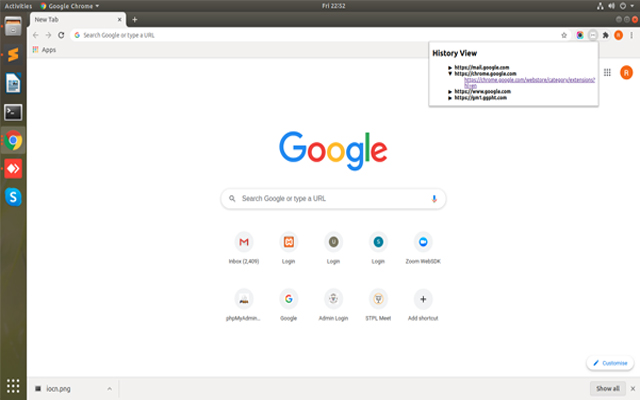 History Review  from Chrome web store to be run with OffiDocs Chromium online