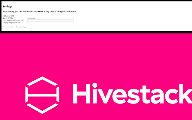 Hivestack Ad Server Client  from Chrome web store to be run with OffiDocs Chromium online