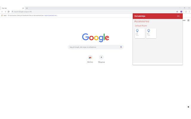HomeBridge Popup UI  from Chrome web store to be run with OffiDocs Chromium online