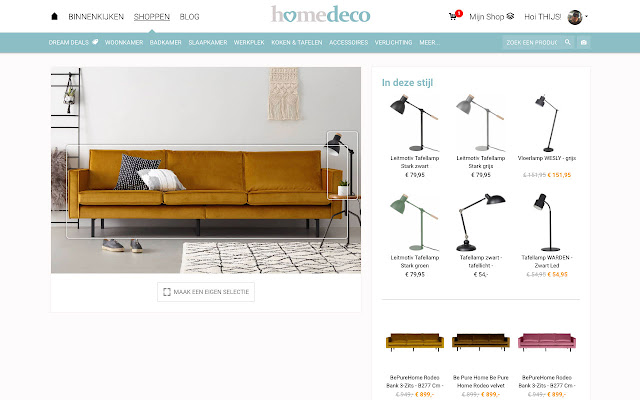 HomeDeco.nl Zoeken op afbeelding  from Chrome web store to be run with OffiDocs Chromium online