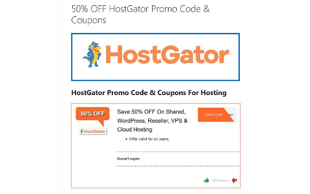 HostGator Promo Code  Coupons  from Chrome web store to be run with OffiDocs Chromium online