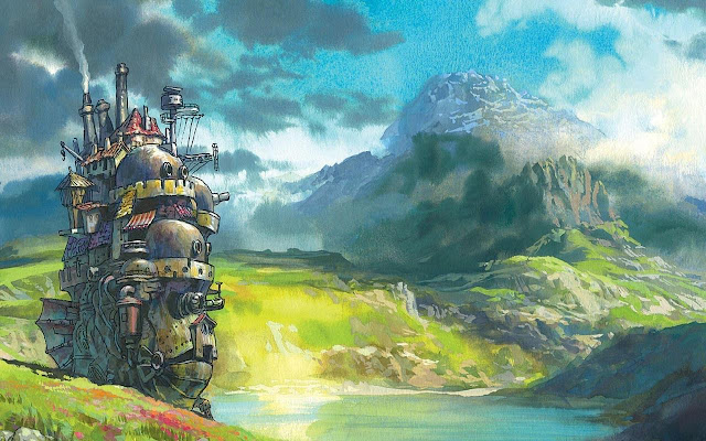 Howls Moving Castle Watercolor  from Chrome web store to be run with OffiDocs Chromium online