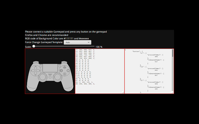 HTML5 Gamepad Detector  from Chrome web store to be run with OffiDocs Chromium online