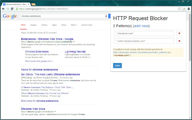 HTTP Request Blocker  from Chrome web store to be run with OffiDocs Chromium online