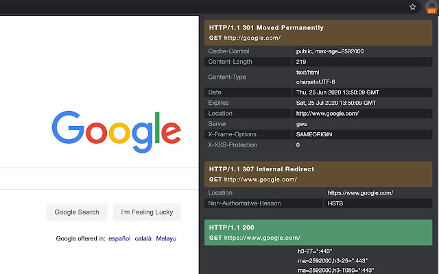 HTTP Web Headers  from Chrome web store to be run with OffiDocs Chromium online