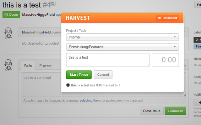 HubHarvester Time Tracking  from Chrome web store to be run with OffiDocs Chromium online