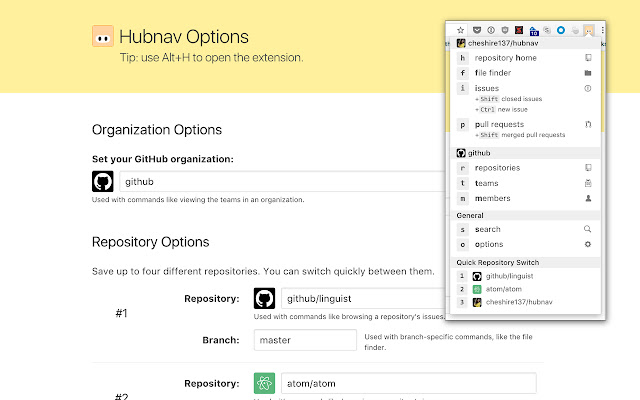 Hubnav  from Chrome web store to be run with OffiDocs Chromium online