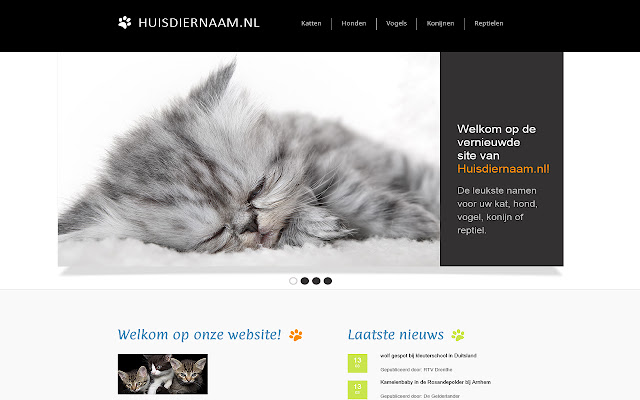 Huisdiernaam.nl De leukste huisdiernamen  from Chrome web store to be run with OffiDocs Chromium online