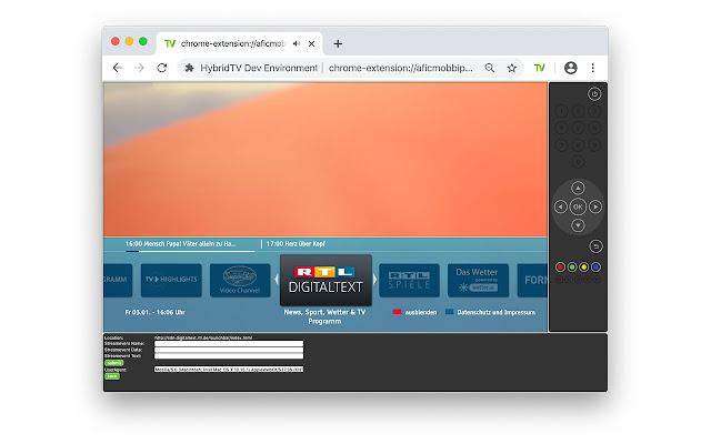 HybridTV Dev Environment  from Chrome web store to be run with OffiDocs Chromium online