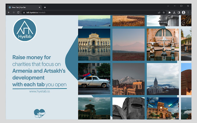 HyeTab a Tab to Donate to Armenia  from Chrome web store to be run with OffiDocs Chromium online