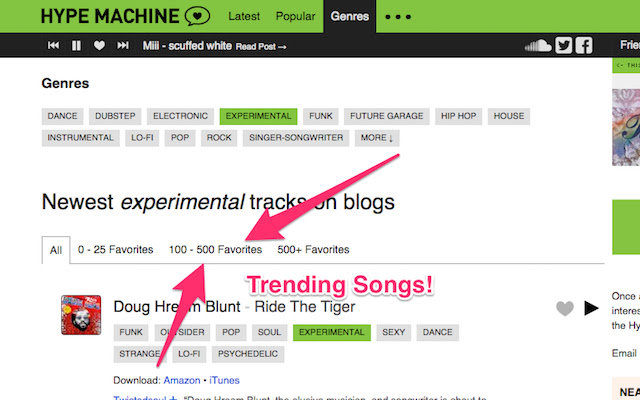 HypeMachine Trending Songs  from Chrome web store to be run with OffiDocs Chromium online