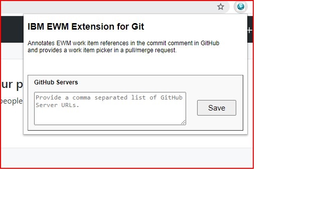 IBM EWM Extension for Git  from Chrome web store to be run with OffiDocs Chromium online