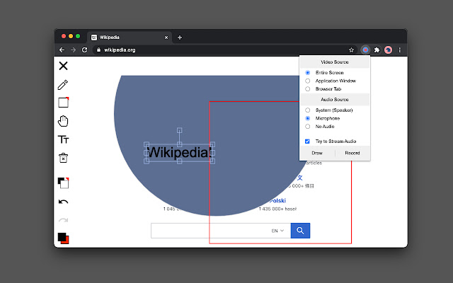 iCapture Screen Record and Draw  from Chrome web store to be run with OffiDocs Chromium online