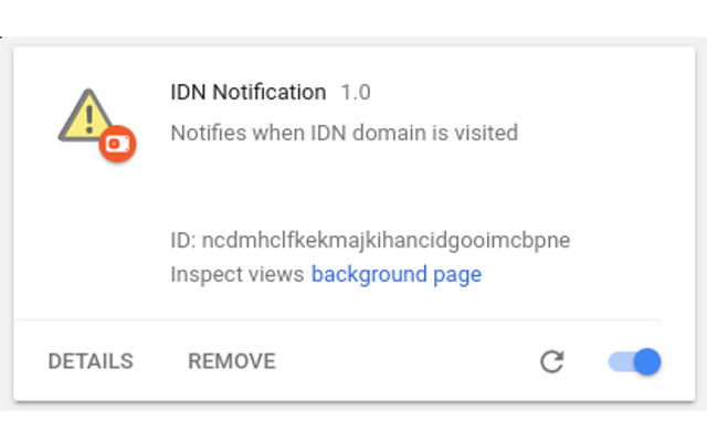 IDN Notification  from Chrome web store to be run with OffiDocs Chromium online