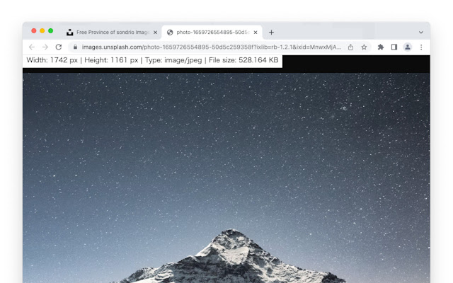 Image info tab  from Chrome web store to be run with OffiDocs Chromium online