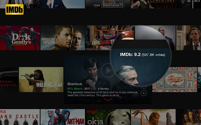 IMDb Ratings for Netflix™  from Chrome web store to be run with OffiDocs Chromium online