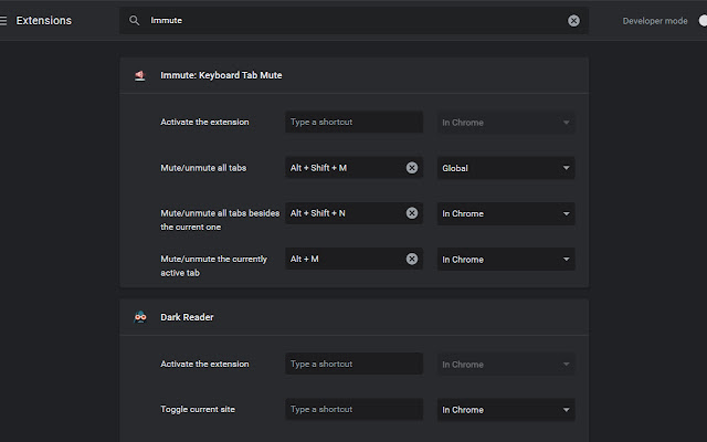 Immute: Mute Tabs via Keyboard  from Chrome web store to be run with OffiDocs Chromium online